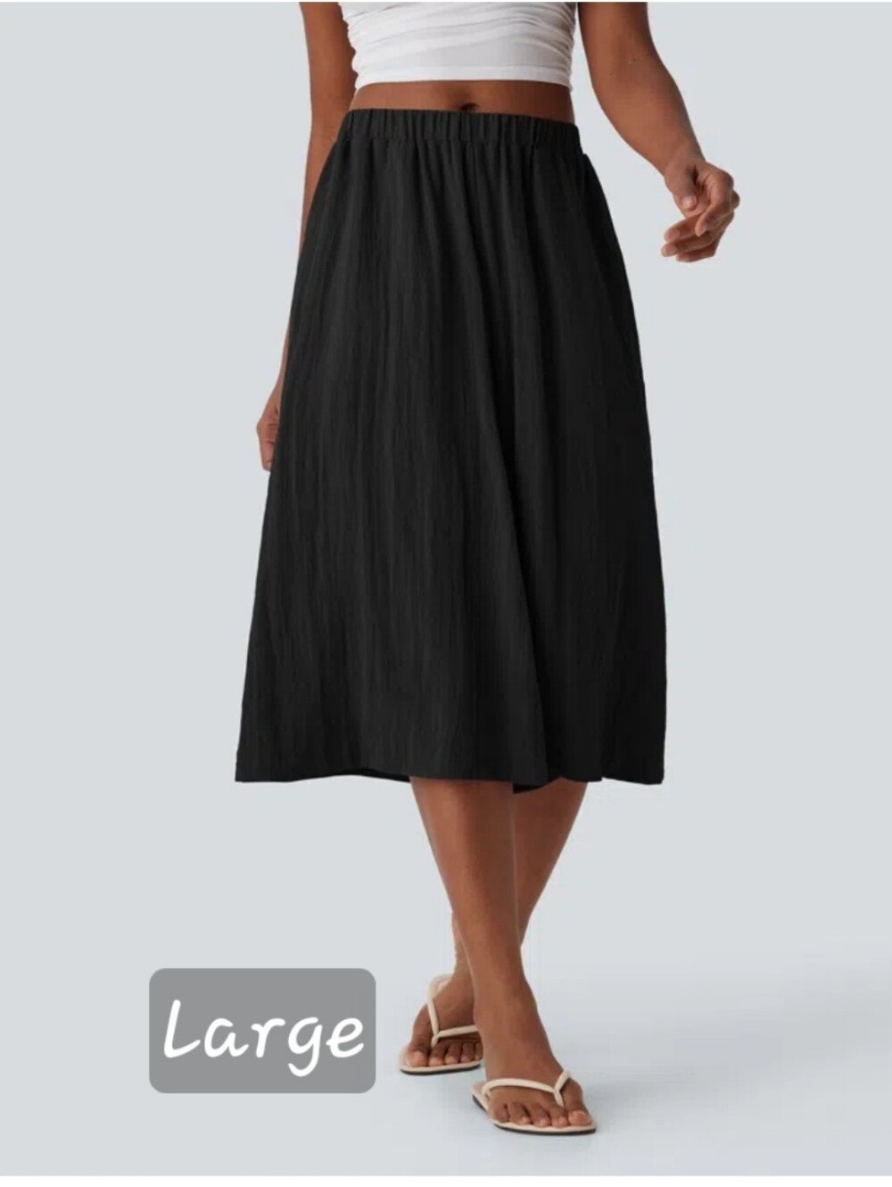 HALARA Black Midi Skirt